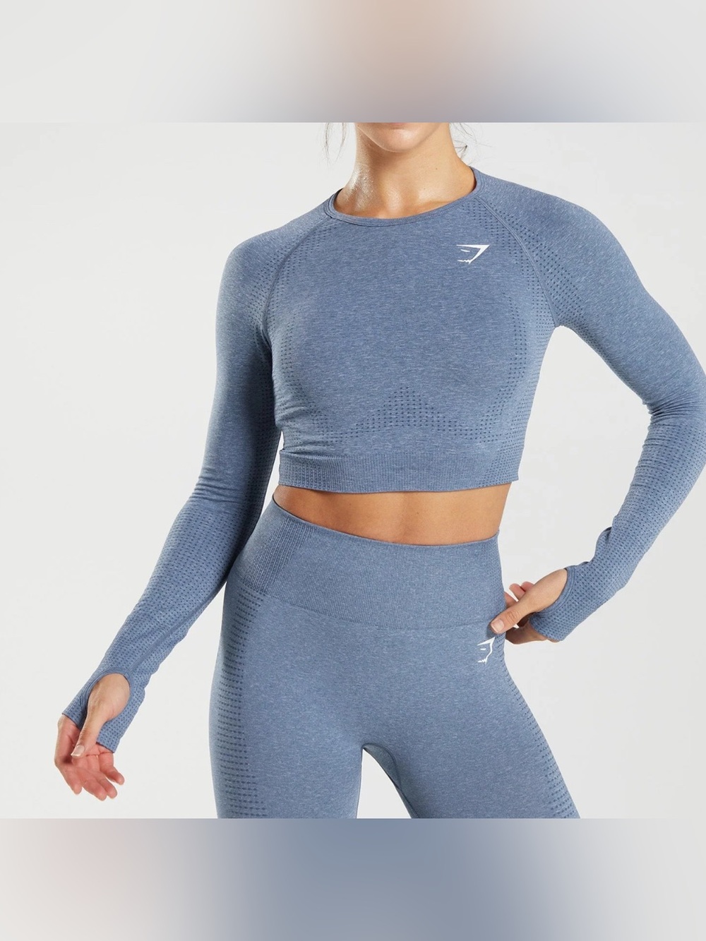 Gymshark Vital Crop Top Evening Blue/Marl